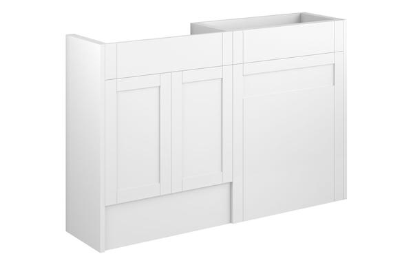 Abbi 1236mm Standard Basin & WC Unit Pack - Matt White (Grey Cab)